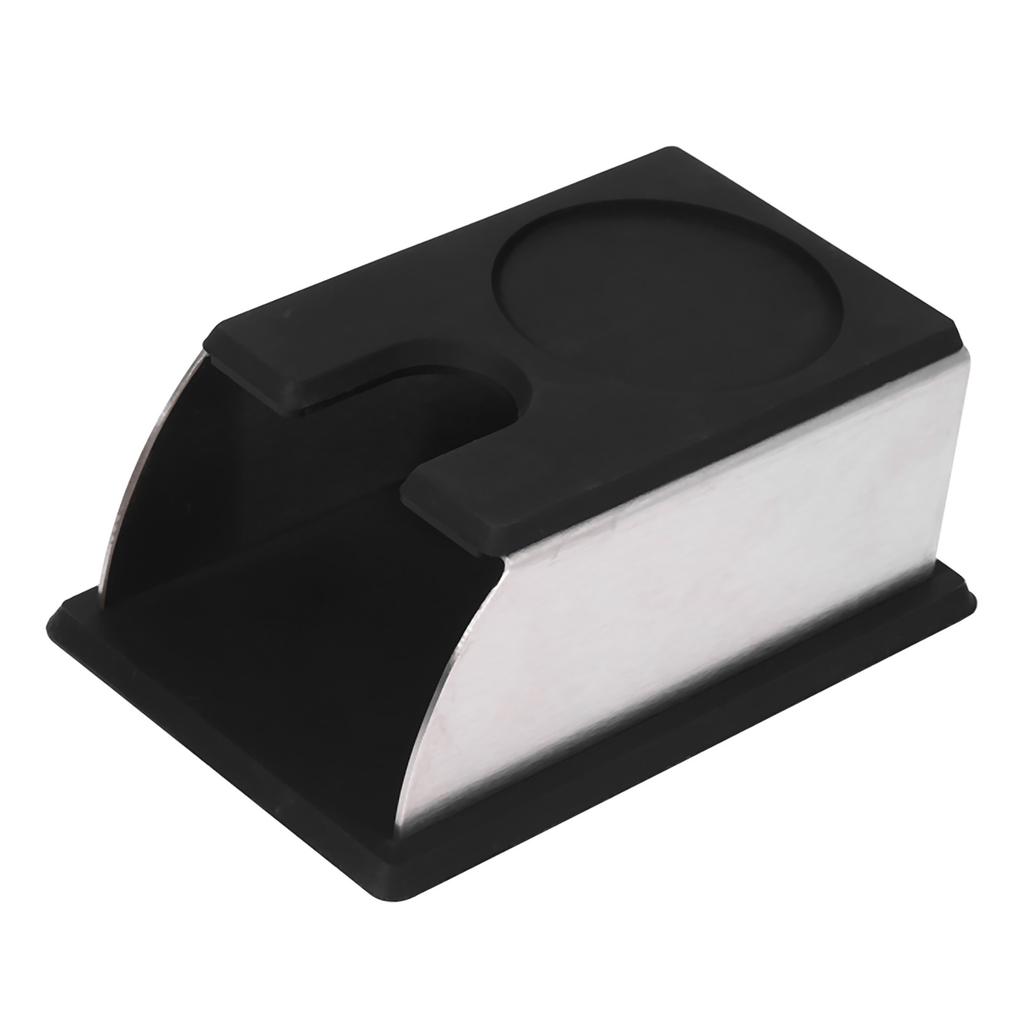 Держатель для темперирования кофе Подставка для кофемашины Стойка для инструмента из нержавеющей стали Силикон (черный)