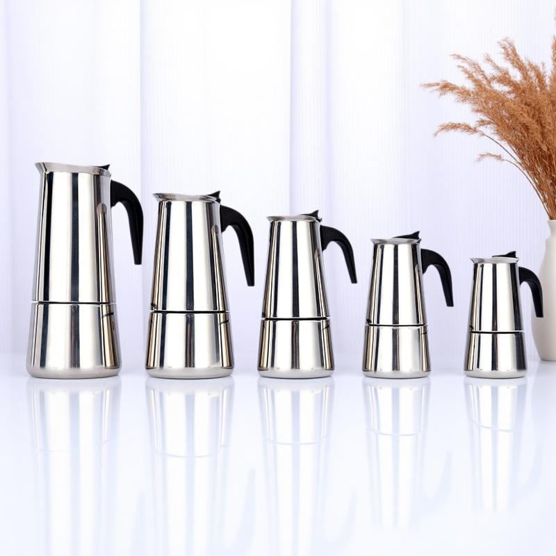 Классический перколятор для бара из нержавеющей стали 304 600 мл, офисная семейная кофемашина для капучино, восьмиугольный мока-пот для латте, эспрессо-машина