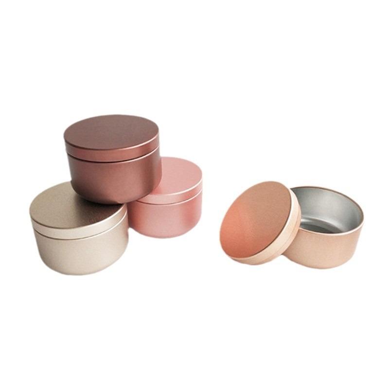 12Pcs Round Candle Tea Jars With Lid Aluminum Travel Tin Candle Storage Container Tea Cans Box Empty Cream Cosmetic Container