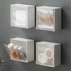1PCS Wall Mounted Boxes Holder Flip Cover Cotton Swabs Box Bathroom Organizer Rack Home Punch-Free Small Storage Holder Boxes