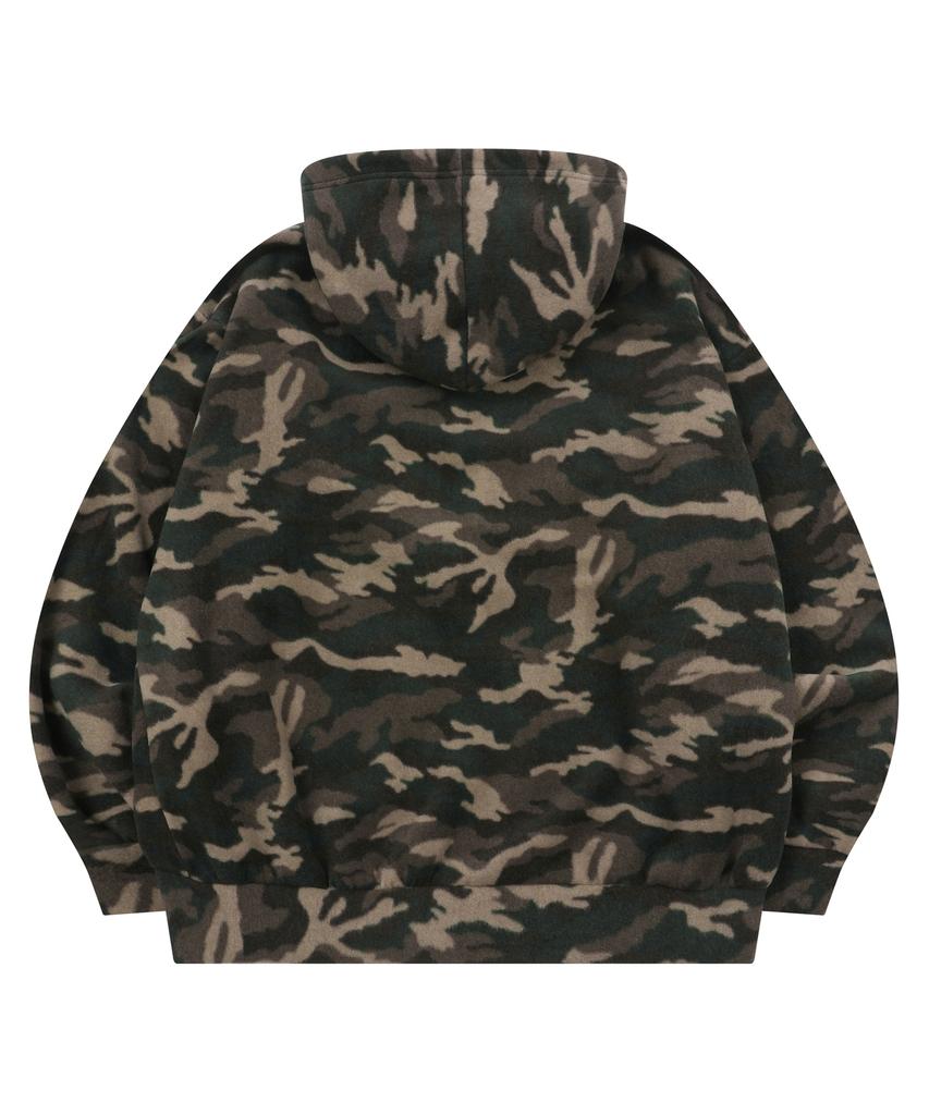 Mucent Jinu Camo Fleece Two-Way Zip-Up Hoodie (Unisex)