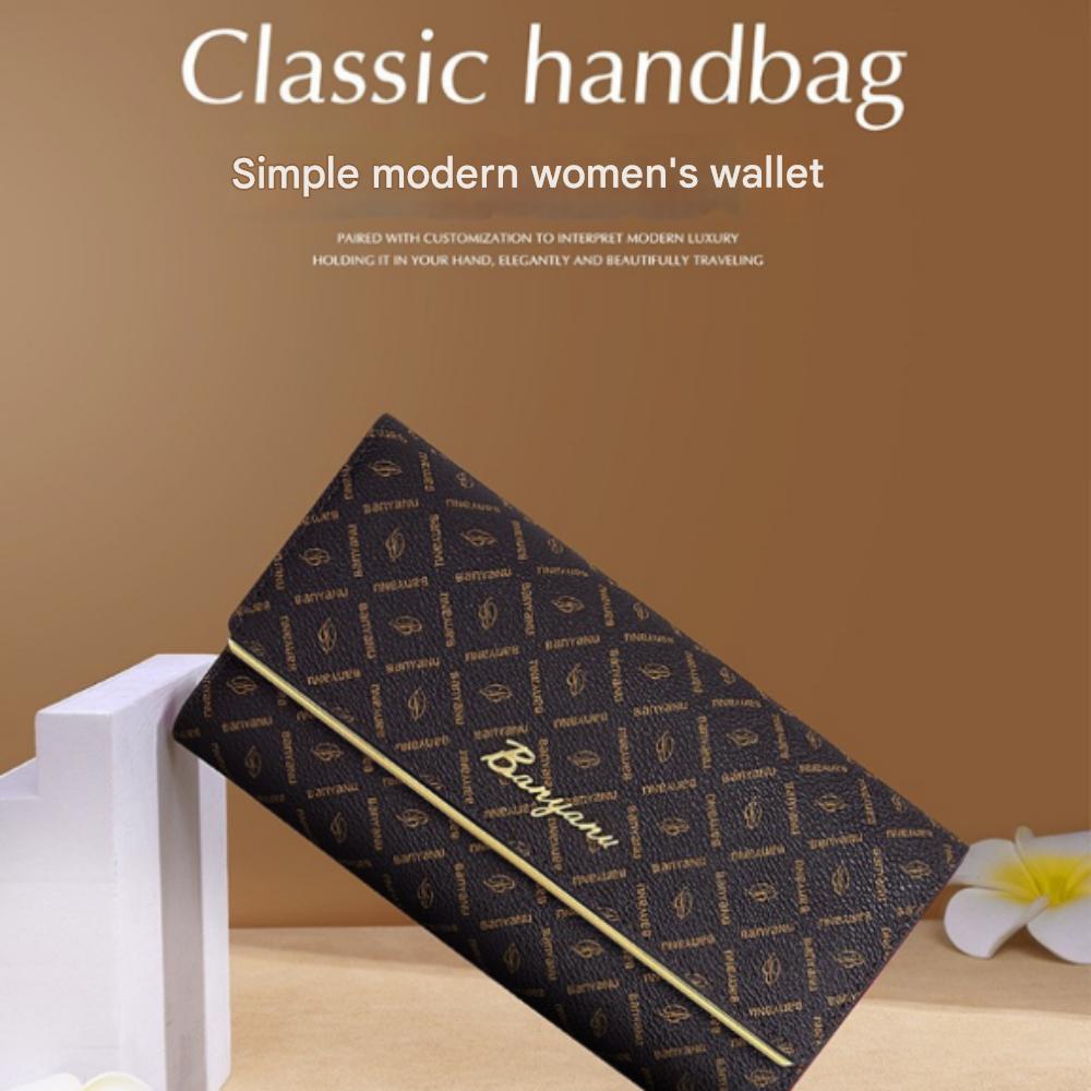 Women's Simple Modern Cowhide Long Wallet