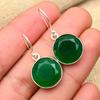 Lovely Green Onyx Gemstone Handmade 925 Solid Sterling Silver Jewelry Earrings For Women