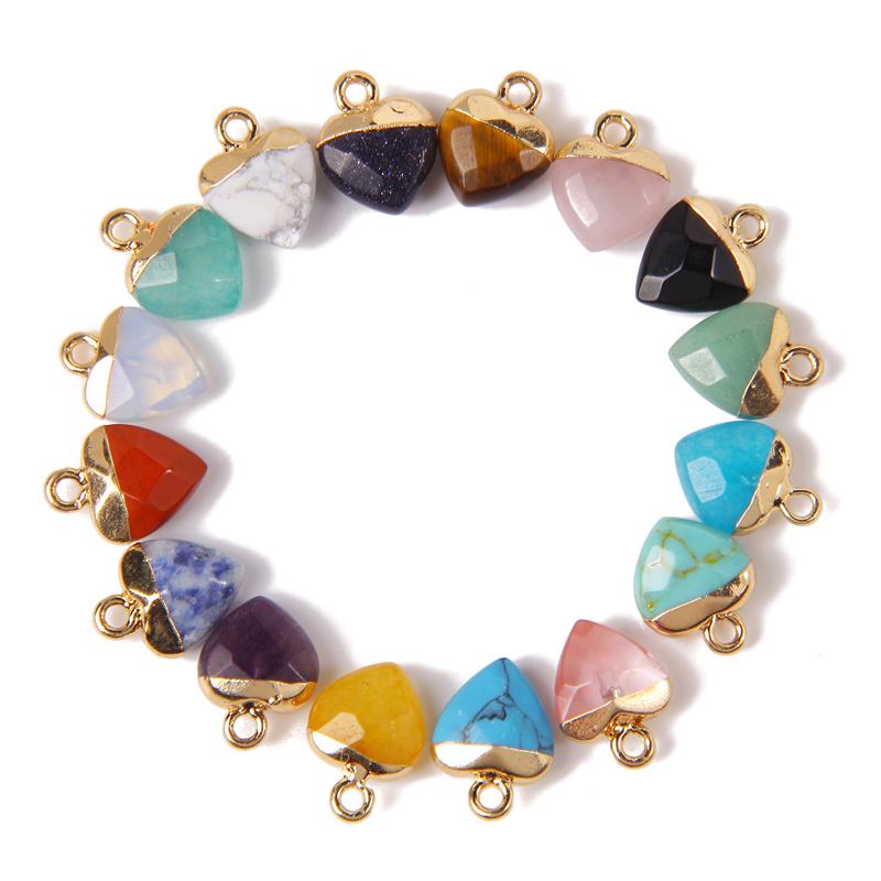 5pcs 10x13MM Natural Stone Faceted Heart Shape Pendant Charm Quartz Crystal Jewelry Accessorie For Making Earring Necklace