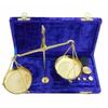 Decor Antique Brass Jewellery Balance Scale with Velvet Box & Complete Weight
