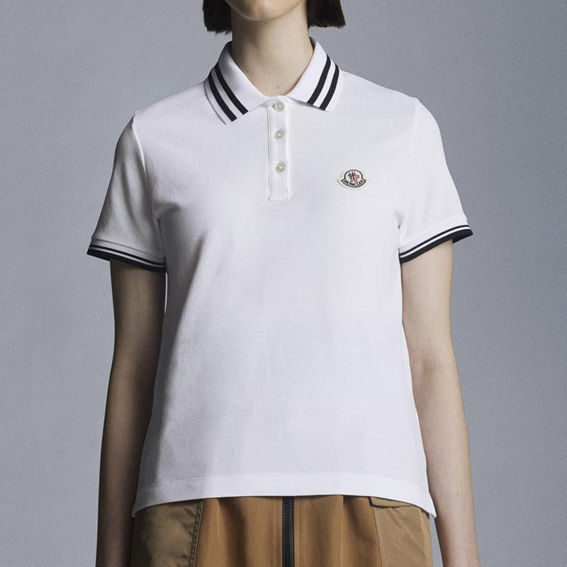 Moncler Stripe trim Polo Shirt Women's I10938A0000884720001