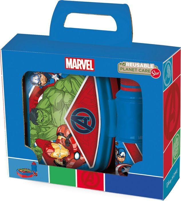 Bouteille et boîte à sandwich - Marvel - Avengers - 380 ml - Plastique recyclable - Antidérapante
