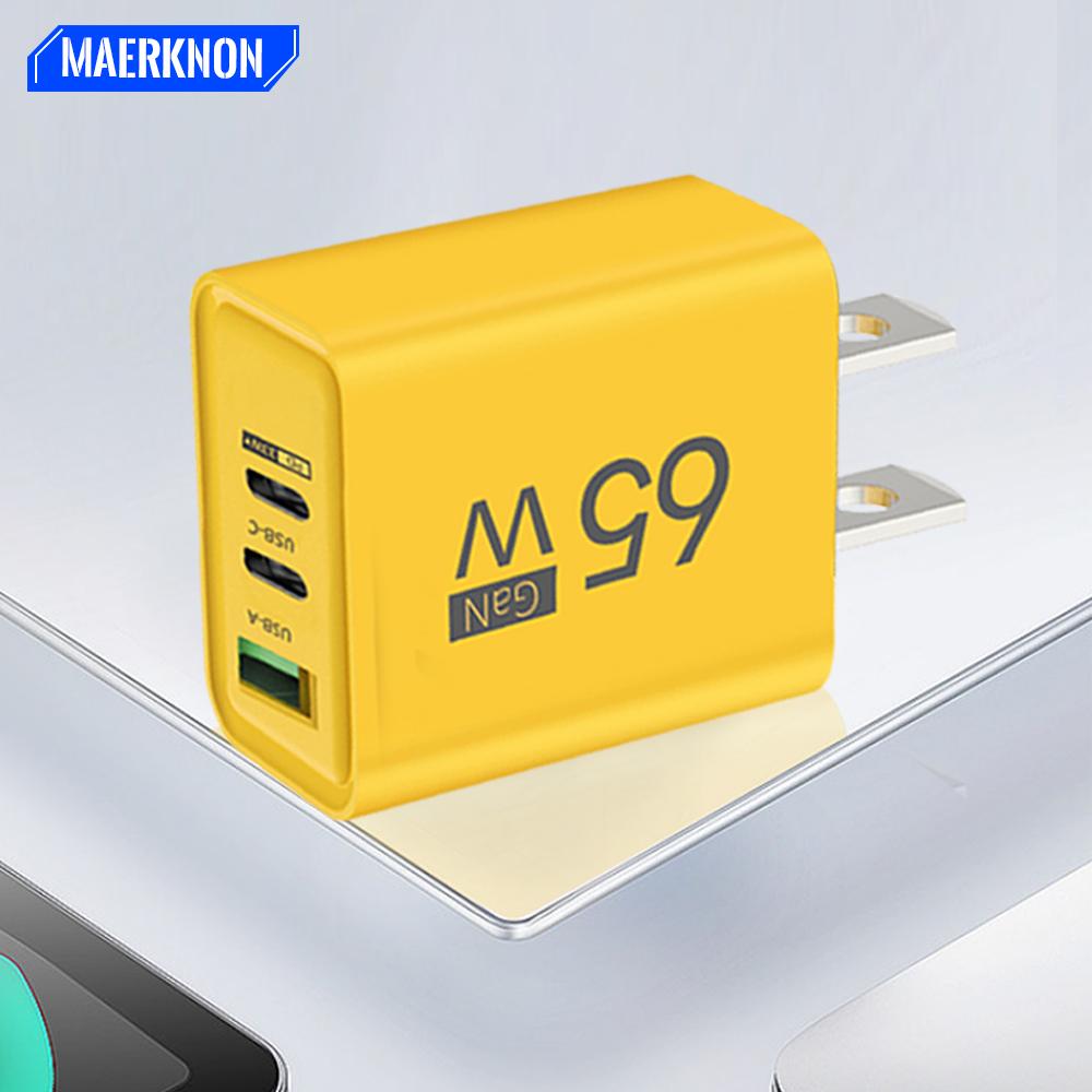 Total 65W GaN USB C Charger Fast Charging Type C Mobile Phone Adapter For iPhone Quick Charge 3.0 EU/US Plug Wall Charger