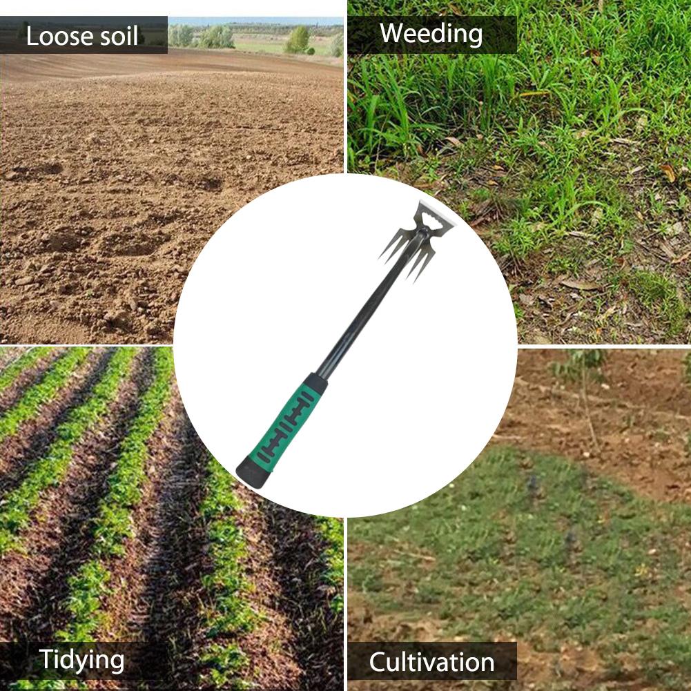 5/6/11 Tines Hand Weed Remover Handle Manual Loose Soil Weeder Puller Tool Weeding Machine Farming Garden Planting Shovel