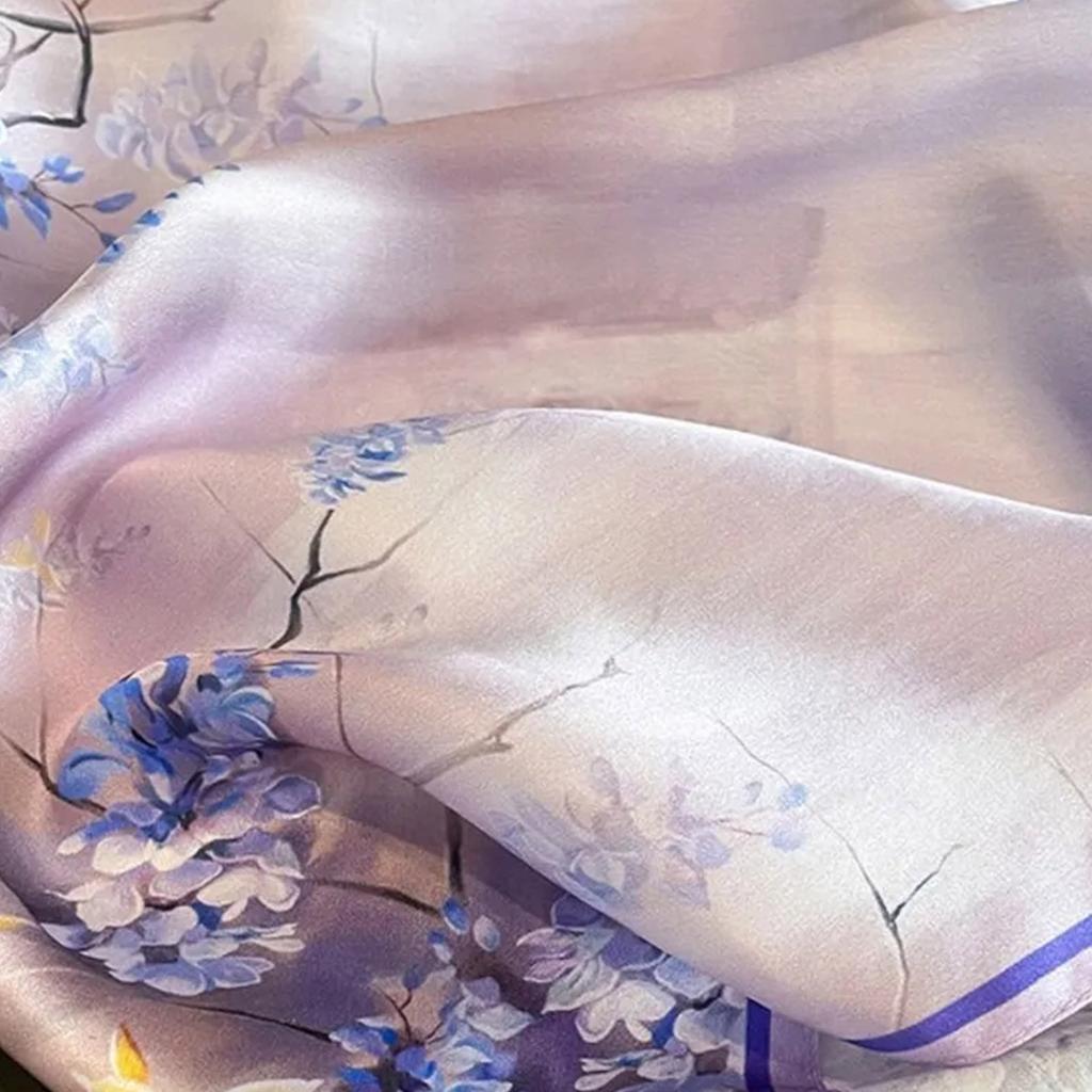 Spring And Summer Decorative Scarves, Geometric Color Blocked Silk Square Scarves, Silk Scarves, Women's Scarves