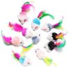 10Pcs Assorted Color Funny Mouse Catnip Feather Tail Interactive Cat Toy Mice Rattle Set Kittens Toys