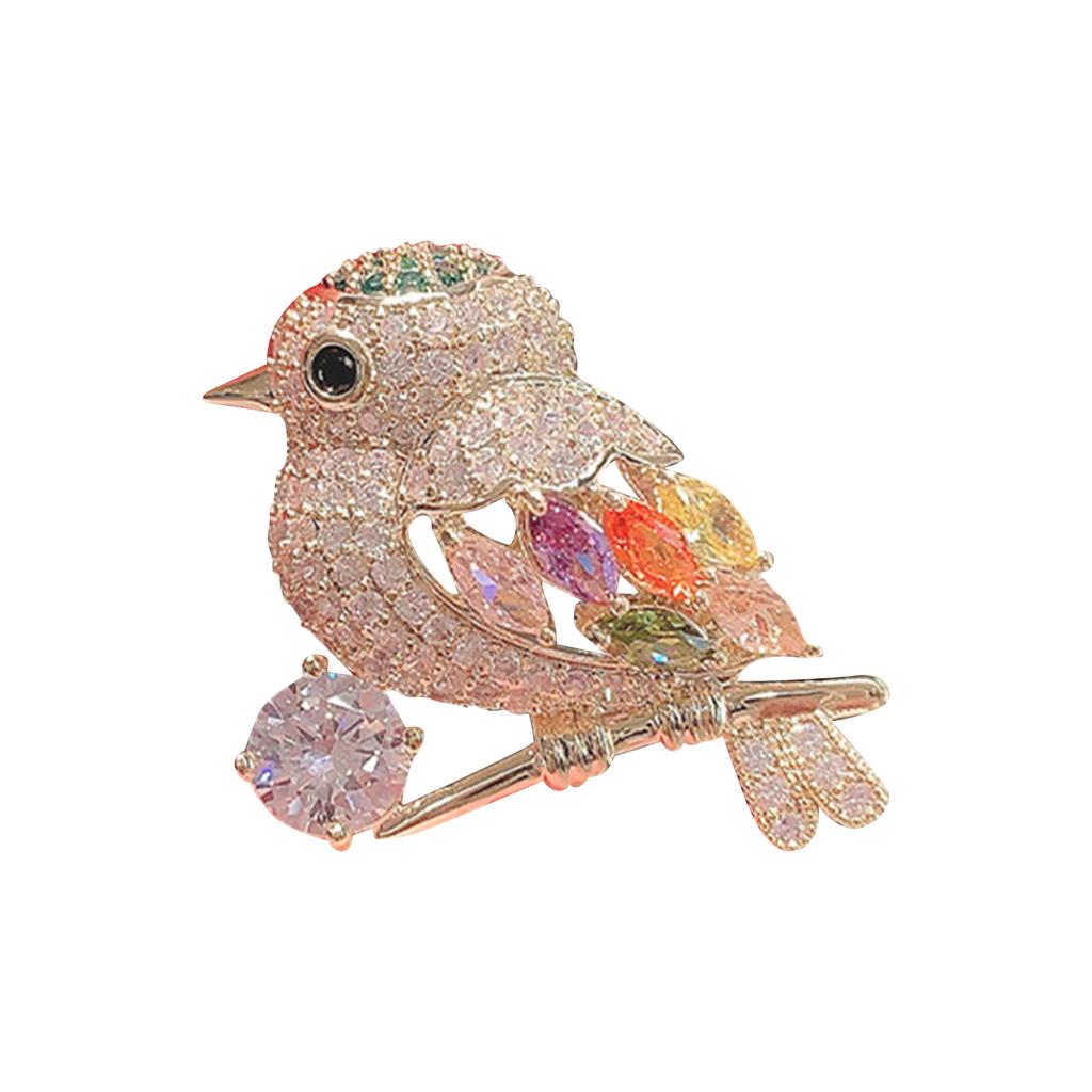 Rhinestone Woodpecker Brooch, High-end Women's Clothing Chest Flower Accessory Brooch