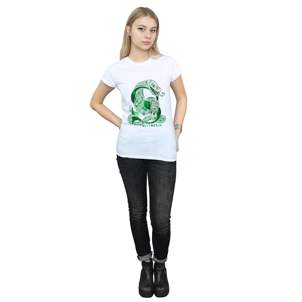 Harry Potter Womens/Ladies Slytherin Snake Cotton T-Shirt