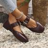 Retro Women's Single Shoes Spring New Buckle Flat Bottom Design Mary Jane Single Shoes Women Zapatos De Mujer Platform