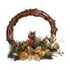 Couronne De Noël - 30,48 Cm - Bois Marron - Plastique Vert - Décoration Intérieure