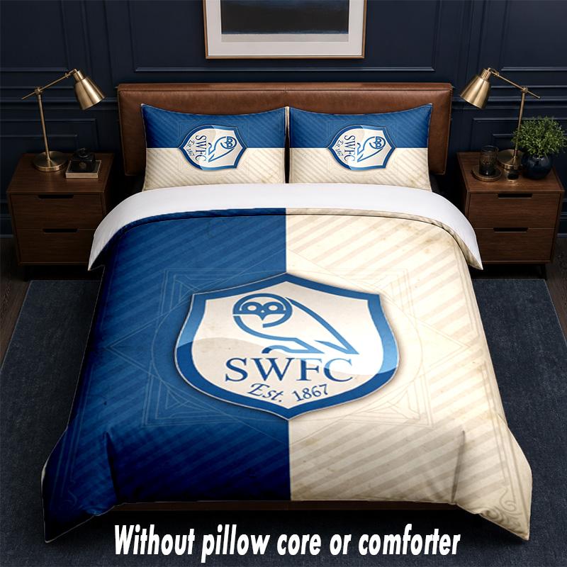 Дизайн Sheffield Wednesday Комплект постельного белья 1 пододеяльник + 2 наволочки Мягкое дышащее домашнее постельное белье
