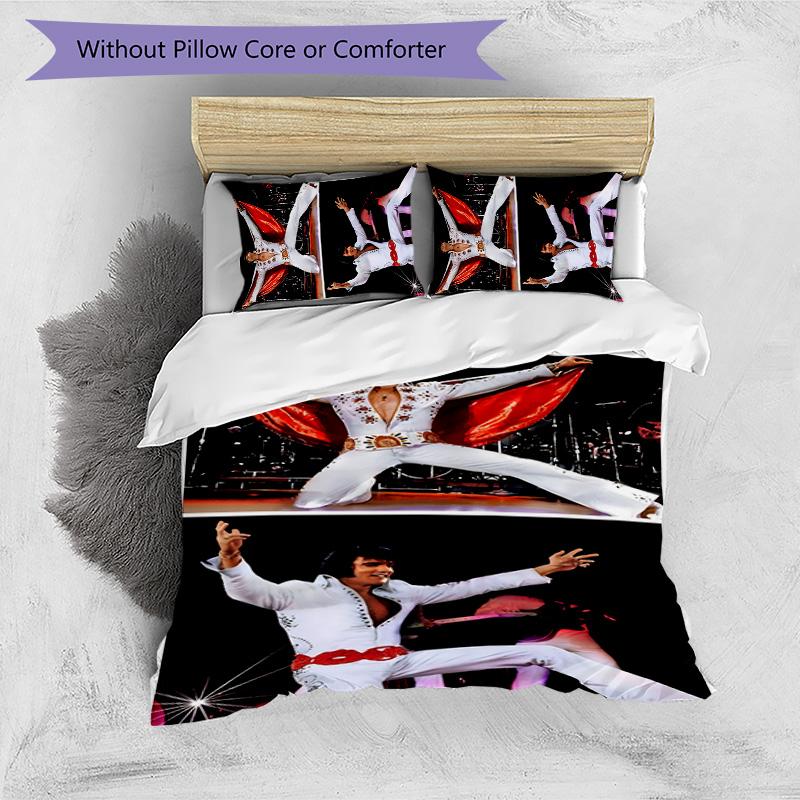 Elvis 3pcs Bedding Set Duvet Cover Closure Includes 1 Duvet Cover & 2 Pillowcases for All Seasons Bedroom Home Dorm Decor