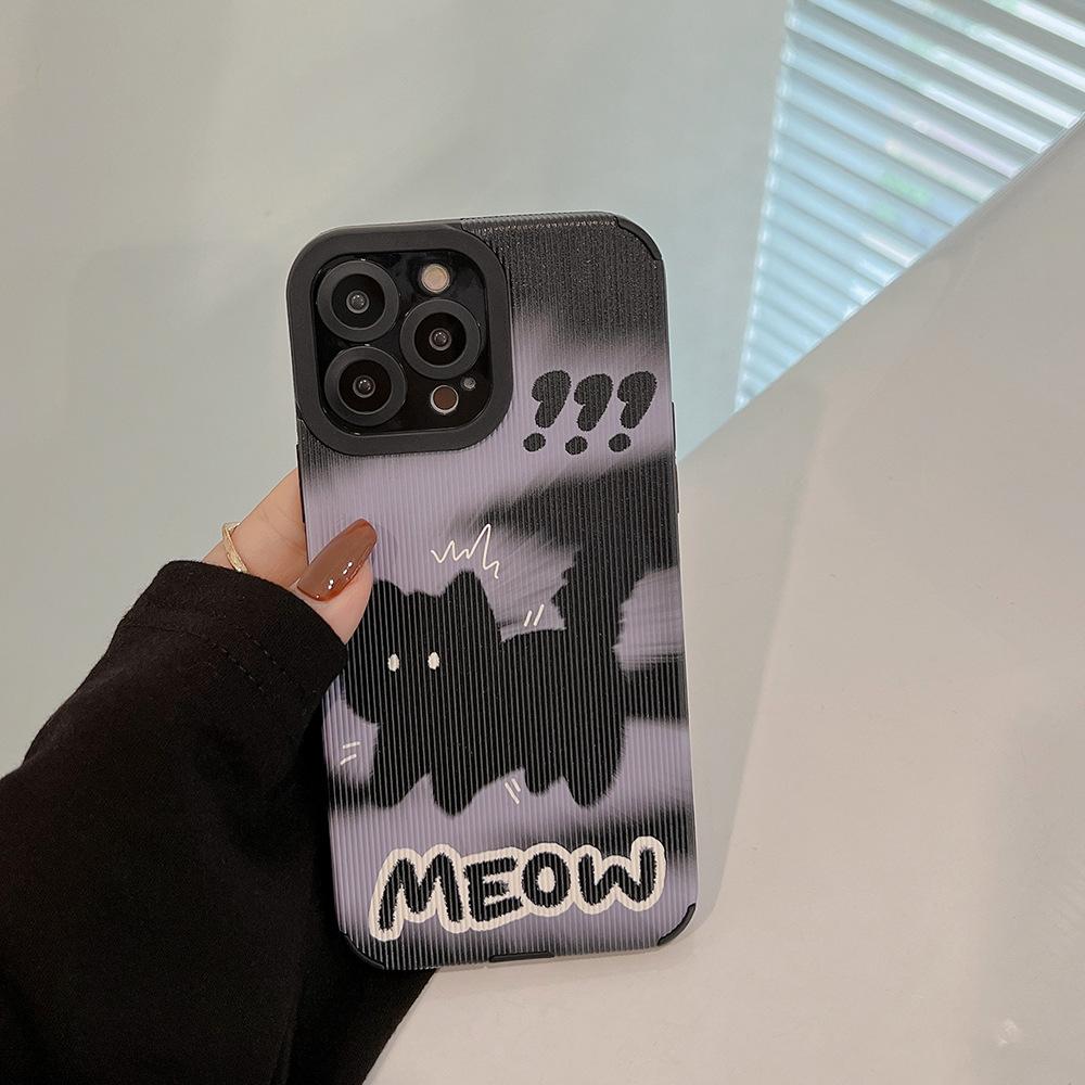 Черный кролик, новинка 2023, силиконовый мягкий милый чехол Ins для Iphone 13 12 Promax 14 11 Pro Max Plus Xsmax Xr X, чехол для телефона