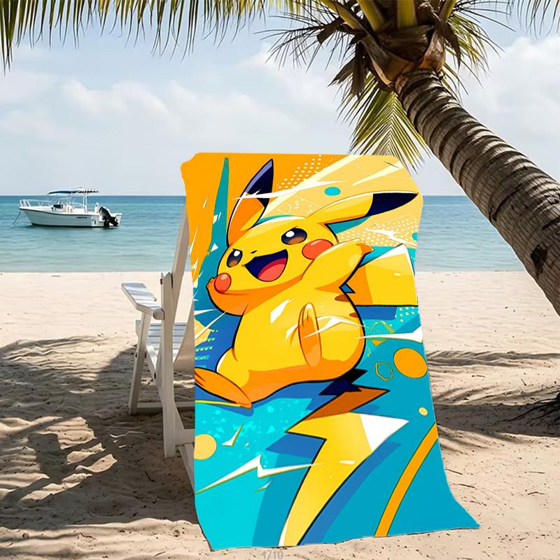 Beach Towel with Pokémon Pattern - soft,absorbent,machine washable Lightweight&Modern,swimming,Travel Essentials
