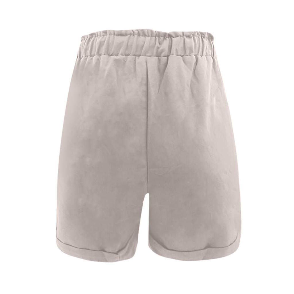 Женские модные однотонные повседневные шорты с широкими штанинами и высокой талией на эластичной повязке