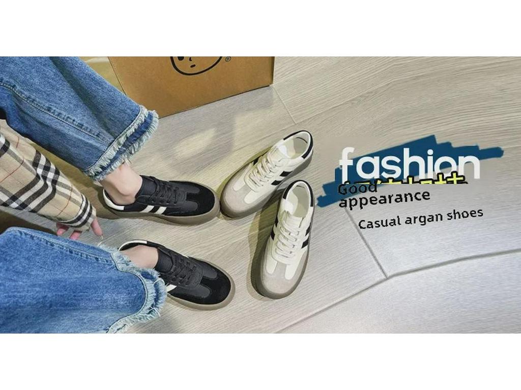 Women's 2024 Spring Dexun Thick-Soled Retro White Sneakers: Versatile Casual Sports Shoes