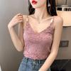 V-neck Camisole Lace Pearl Camisole Sexy Bandeau Tube Top Slim Undershirt Over Suit Underneath Tank Top