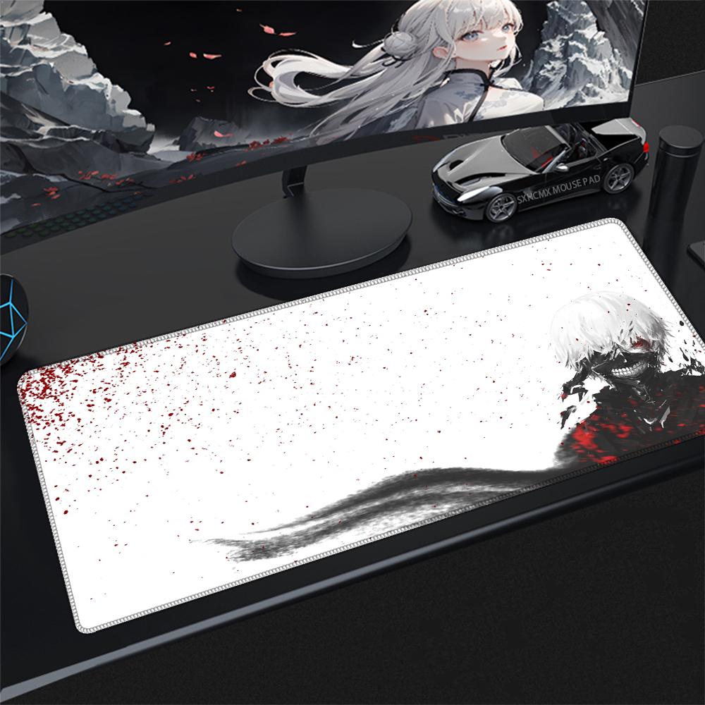 Игровой коврик для мыши T-Tokyo G-Ghoul, нескользящая резиновая кромка с фиксацией, HD-печать, настольный коврик, подставка для клавиатуры для ПК, ноутбука, геймера, офиса