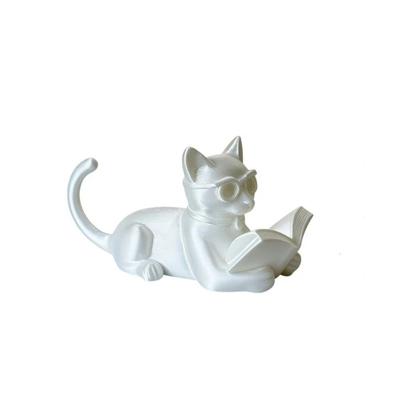 Подарки Милые Настольные Украшения Кошки Креативные 3D Печатные Декоративные Статуэтки Кошек Забавный Орнамент Читающий Кот Для Настольного Использования