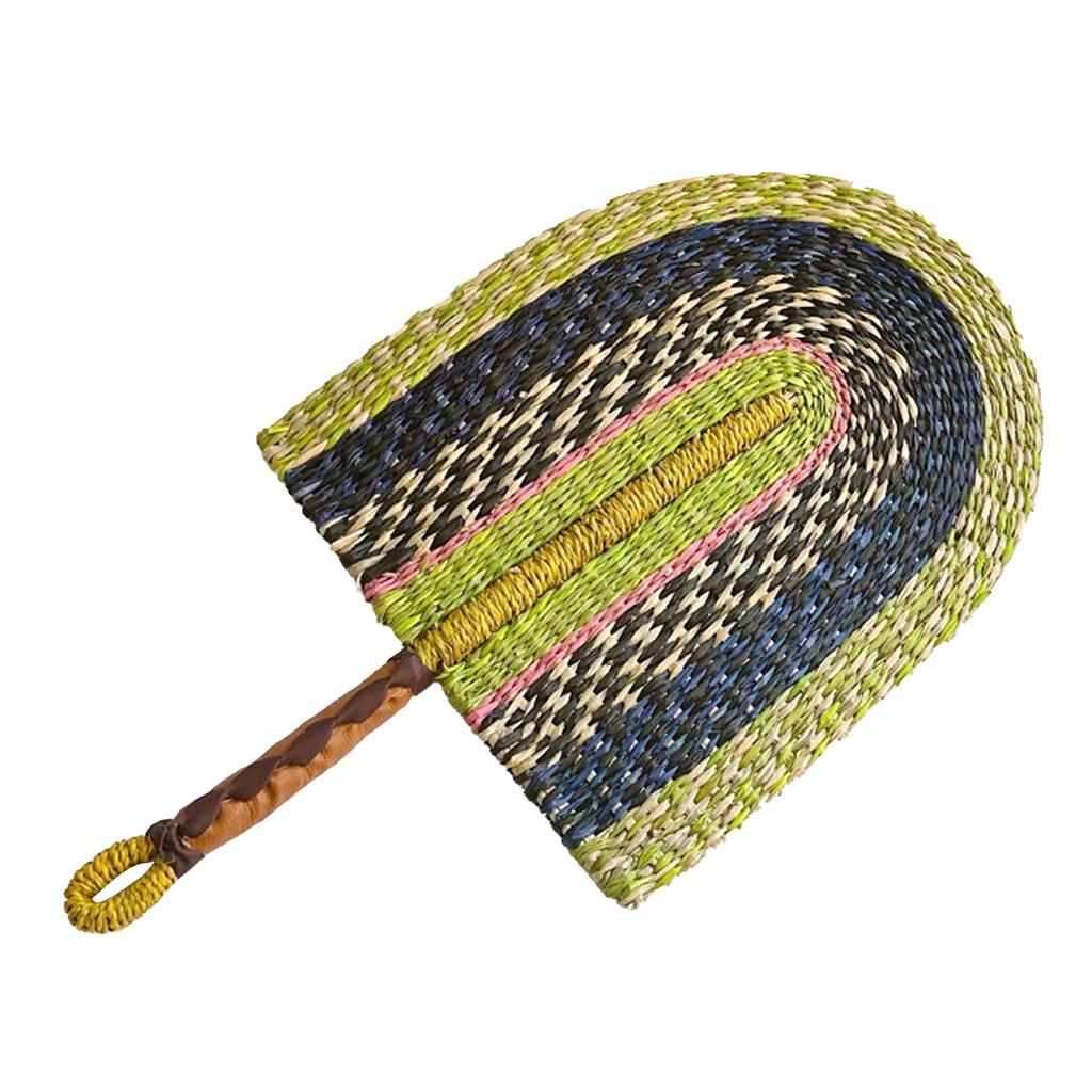 Веер из водорослей, плетеный вручную, скандинавские африканские элементы, веер, портативный, прочный, ручной, соломенный веер для украшения стены на вечеринку