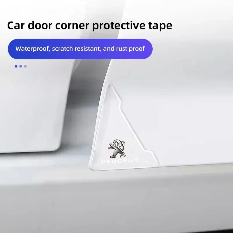2026 Hot Car Sticker 4Pcs Car Door Corner Cover Anti-Scratch Protection Sticker For Peugeot 408 4008 308 3008 Rifter 5008 508 20