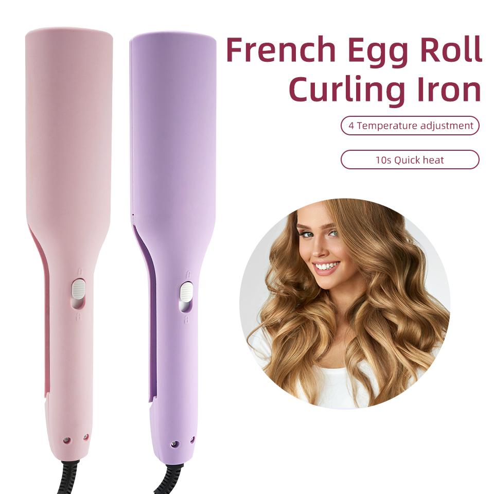 32MM Electric Curling Iron Automatic French Egg Roll Hair Curler Long Lasting Styling Curling Tool Fast Heating EU/US Plug