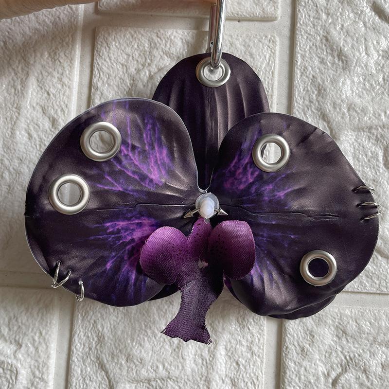 Модный брелок для ключей с орхидеей фаленопсис, изысканный брелок для ключей в виде цветка-симуляции, подвеска для рюкзака, аксессуары для украшения, подарки