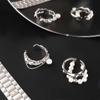 Tassel Chain Baroque Pearl Party Korean Style Women Rings Adjustable Open Ring Index Finger Ring