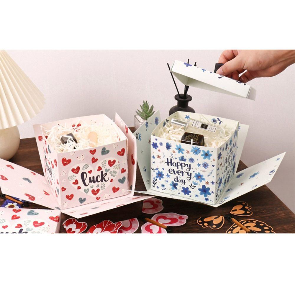 Подарочная коробка с летающей бабочкой из бумаги, разноцветная подарочная коробка, уникальная взрывная подарочная коробка, праздничные атрибуты