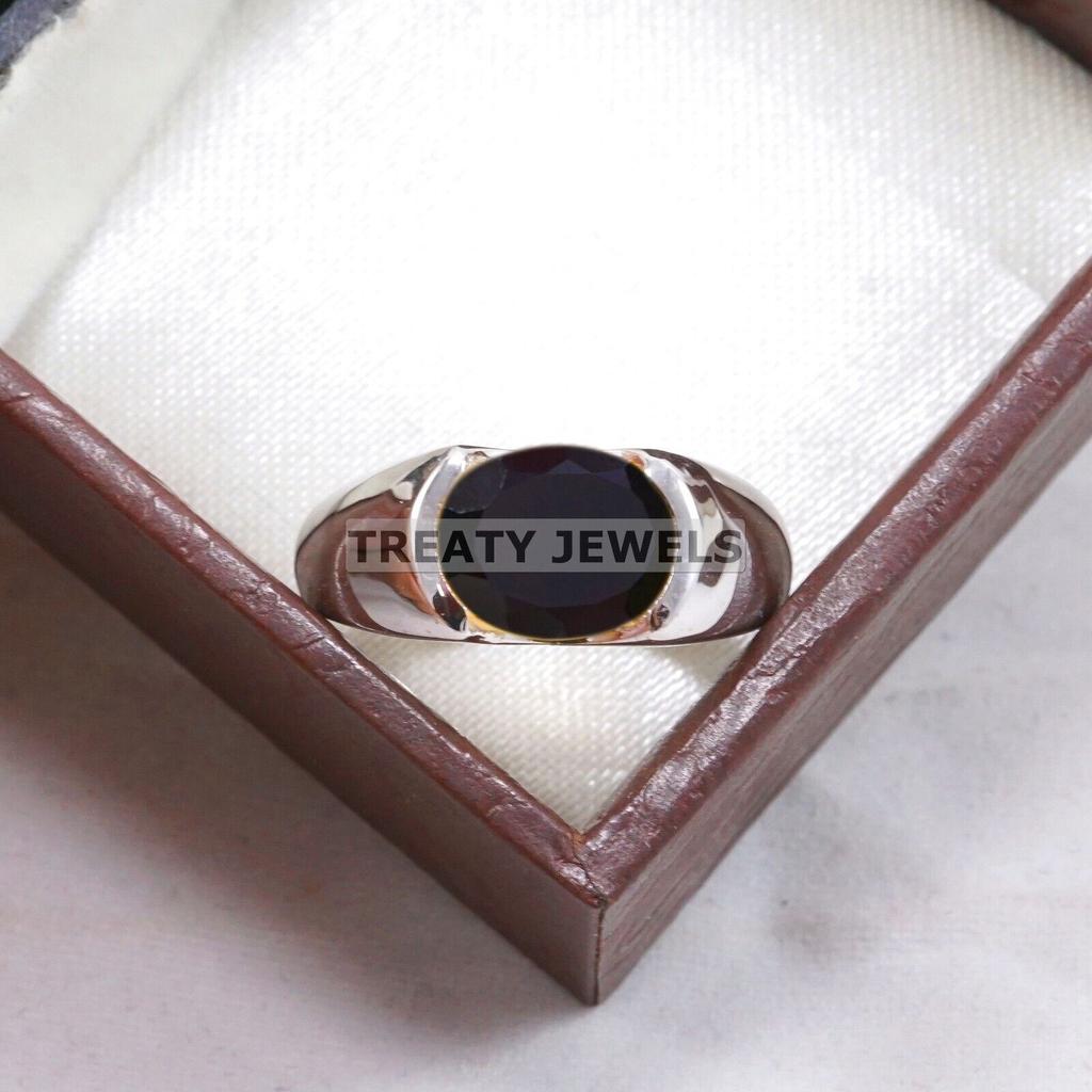 Black Onyx Oval Cut Gemstone With 925 Sterling Silver Ring For Men's #A829 JL375666929343