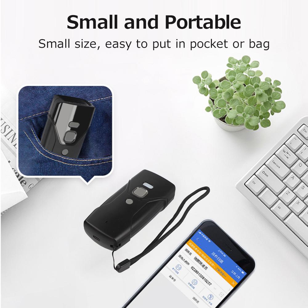 Portable Handheld Barcode Scanner Wired+2.4G+BT Three Mode Connection Support One Dimensional Barcode QR Code Fast