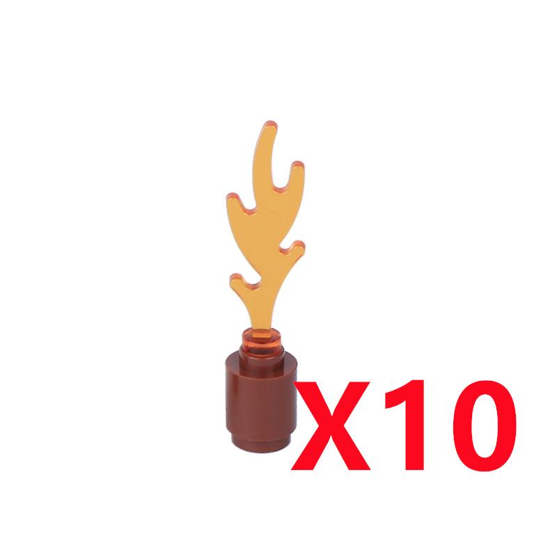 MOC Строительные блоки Костер Пламя Средневековая Бутылка вина Набор аксессуаров Модель подсвечника Мини-кирпич Совместимая игрушка Подарок Сделай сам X019