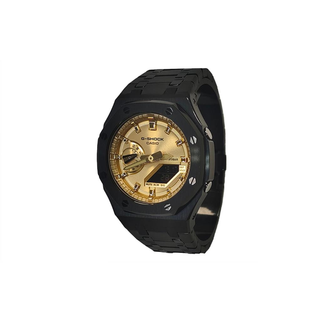 CASIO Men Liquid Crystal,Analog Dual Display Series 44mm Gold Watch GA-2100GB-1A(Watch3--)