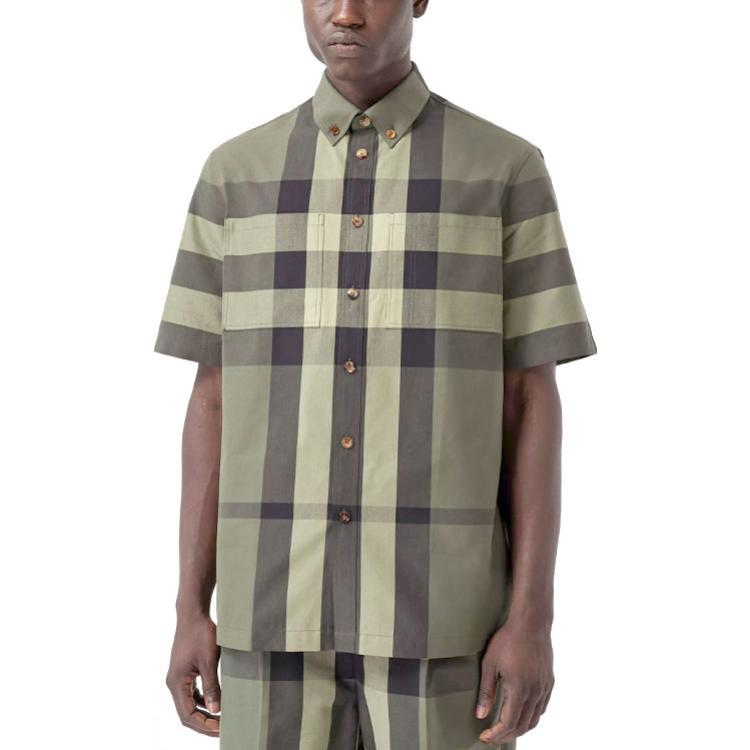 Burberry Рубашка SS21 Мужская Оливково-зеленая 80415411