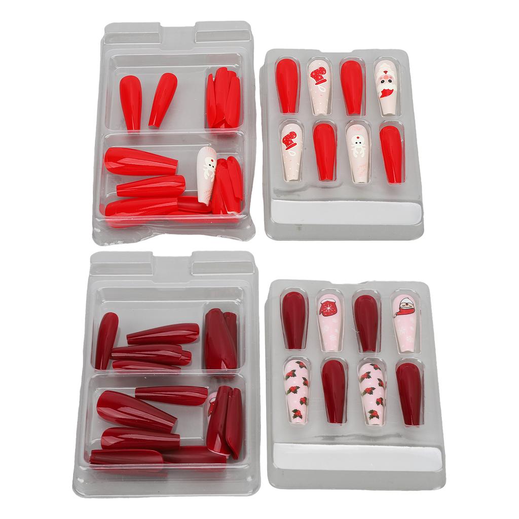 30 штук рождественские накладные ногти носимые самоклеящиеся полные обертывания искусственный лак рождественские накладные ногти