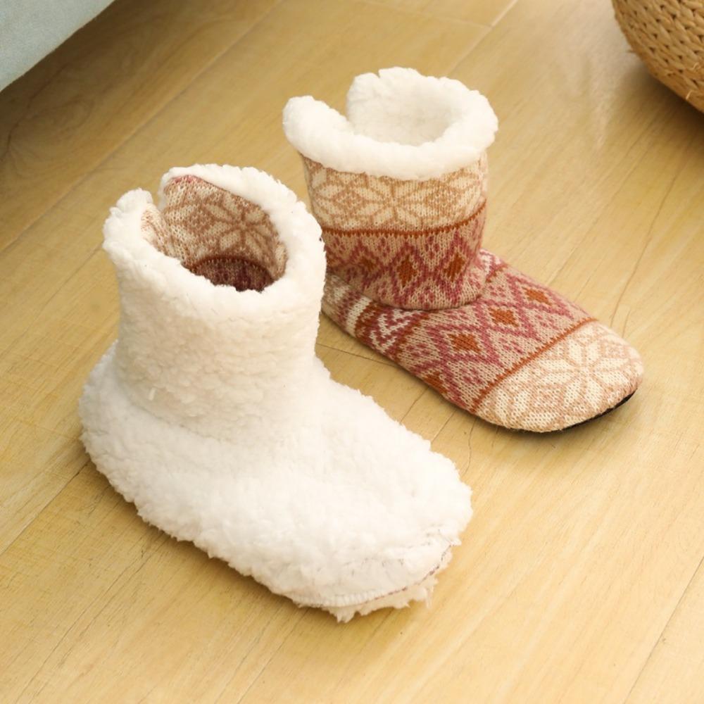 Мягкие флисовые носки-тапочки в полоску, зимние теплые носки, милые толстые термоноски для женщин