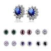 European & American Fashion Temperament Zircon Flower Stud Earrings for Women