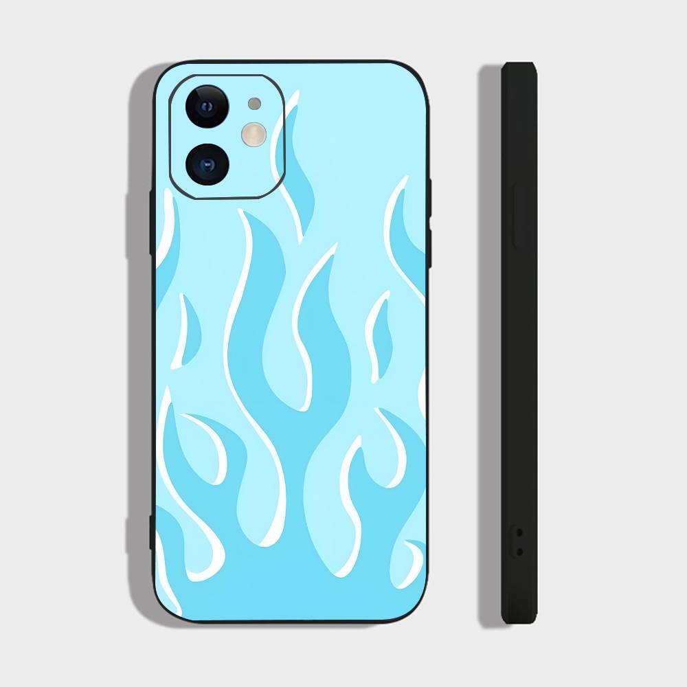 Огонь Для iPhone 13,17,11,12,16,14,15,Plus,Pro Max Мягкий Силиконовый Черный Чехол для Телефона