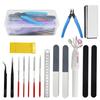 17-Piece Plastic Model Tool Set, Beginner-Friendly, Includes Thin-Blade Nippers, Files, and Precision Tweezers, with Storage Case