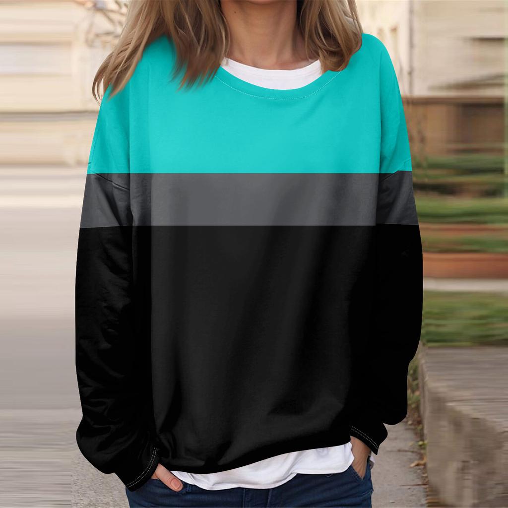 Женская повседневная модная винтажная печатная толстовка с длинным рукавом и круглым вырезом, многослойный пуловер