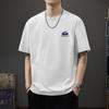 Short Sleeved Pure Cotton Men's Summer T-shirt Trendy Brand Letter Five Quarter Sleeve T-shirt Loose Oversized Summer