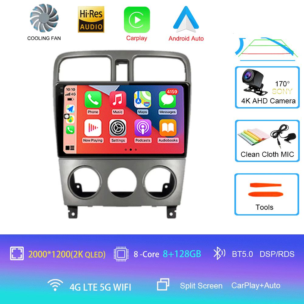 Автомагнитола Android 14 Carplay Auto 2K Экран Мультимедийный плеер Для Subaru Forester SG 2002 - 2008 DSP Авторадио Стерео Головное устройство
