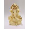 Resin Ivory Finish With Gold Color Ganesh Idol For Car Dashboard God Ganesha Idol For Home Decor