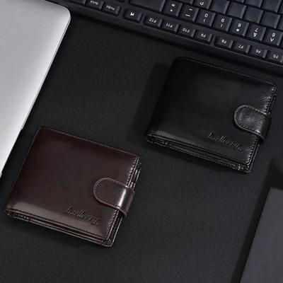 Кошельки из ПУ кожи с двойным сложением и карманом для монет, противокражная сумка для наличных, мужской короткий кошелек для повседневного использования