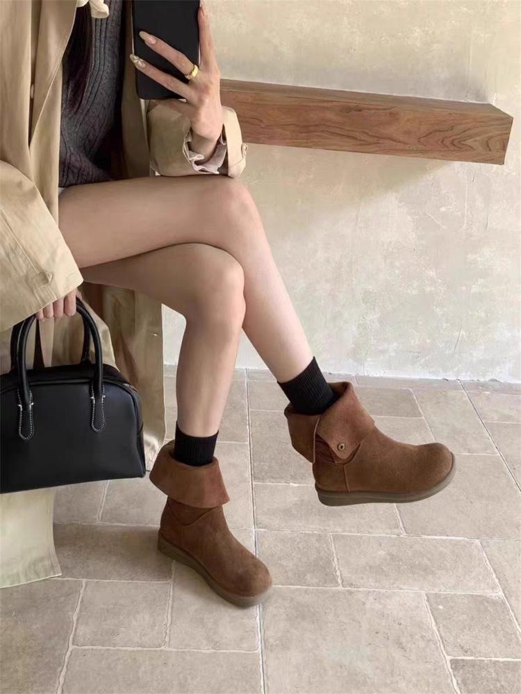 French platform matte two-wear medium boots women's shoes autumn 2025 new western cowboy boots round head knight boots